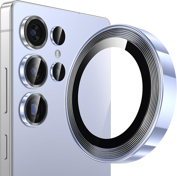 YWXTW [2025 Original Like for Samsung Galaxy S25 Ultra Camera Lens Protector, [Ultra-Thin & 6X Stronger] S25 Ultra Camera Lens Cover, 9H Tempered Glass Upgraded Metal Edging(Titanium Blue)