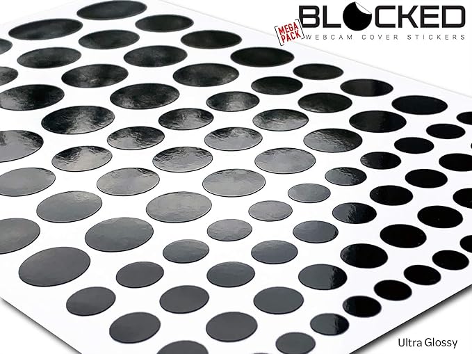 BLOCKED Stackable Webcam/Camera Vinyl Covers | 456 Low-Tack Restickable Webcam Stickers | Multi Finishes, Colors, & Sizes | 6-Pack Variety