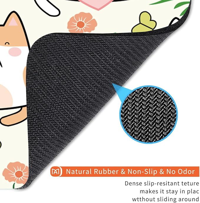 Square Mouse Pad Cute Cat, Personalized Premium-Textured Custom Mouse Mat Design, Washable Mousepad Cloth, Non-Slip Rubber Base Computer Mouse Pads for Wireless Mouse