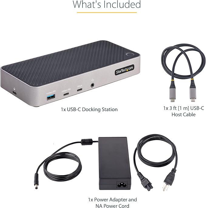 StarTech.com USB-C Triple Monitor Docking Station for MacBook Pro / Air M1 M2 M3 M4 & Windows, Universal 4K HDMI DP Dock, Thunderbolt Compatible, 100W Laptop Charging (116N-USBC-DOCK)