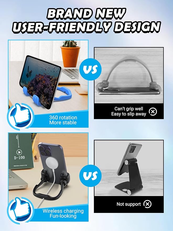 Back to School Supplies for Boys Girls Kids Cell Phone Stand - 2 Pack Thumbs Up Lazy Phone Holder for iPhone iPad mini Cellphone Stand for Desk Birthday Gifts for Teens Adults Women Men Wife Fun Gifts