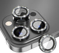 Choiche [3+1 for iPhone 13 Pro/iPhone 13 Pro Max Camera Lens Protector Bling, 9H Tempered Glass Camera Cover Screen Protector Metal Ring Decoration Accessories (Glitter-Graphite)