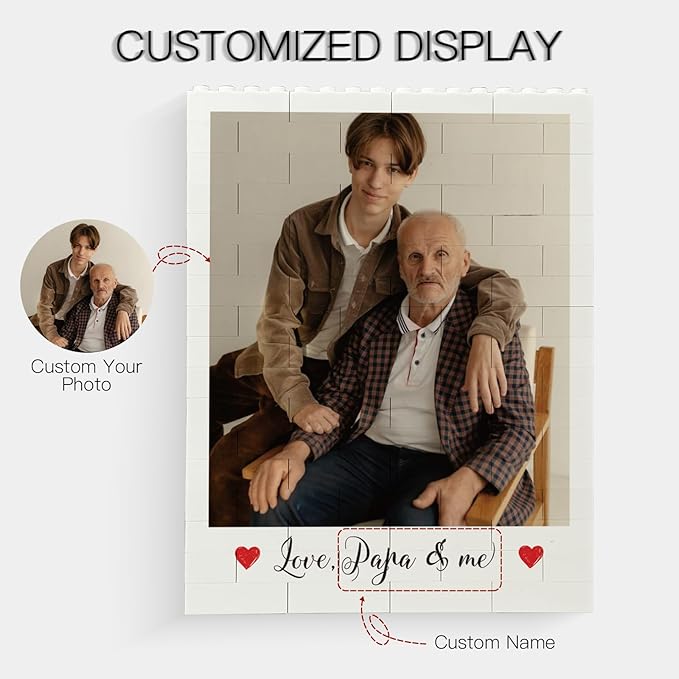 Personalized Photo Puzzle- Customized Photo Building Bricks - Unique Building Bricks with Vibrant Print - Stylish Decoration for Friends and Family