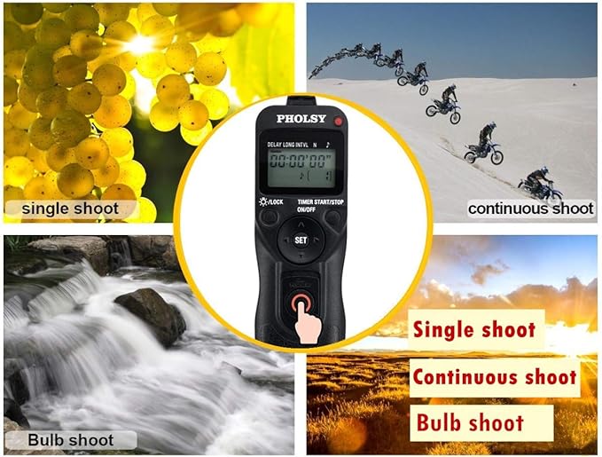 PHOLSY Camera Remote Shutter Release C8 Timer Shutter Release Cable with Intervalometer for Canon EOS R3, R5, 10D, 6DII, 1DXII, 1DXIII, 1DSIII, 1D C, 1DIV, 1DIII, 1D II N, 5DII, 5DIII, 5DIV, 5DS, 5D,