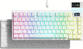 Womier SK80 75% Percent Keyboard with Color Multimedia Display Mechanical Gaming Keyboard Topographic, Hot Swappable Gasket Mount RGB Creamy Key Board Pre-lubed POM Switch for Mac/Win,White