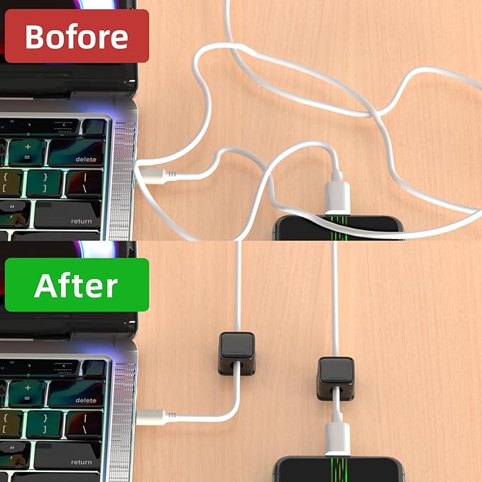 8 Pack Cord Organizer Holder,Costop Strong Adhesive Under Desk Cable Management,Magnetic Cable Clips,Wire Holder Keeper Organizer Neatly for Home,Office,Car,Desk,Nightstand,Desktop
