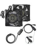 DEWENWILS 120V AC Muffin Fan, 120mm×38mm Exhaust Fan, Waterproof Case Cooling Fan with Speed Control, UL-Certified for DIY Cooling Exhaust Ventilation Needs, Flame-Resistant, 2 Pack