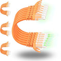 Rapink Patch Cables Cat6 2ft (24 Pack), Ethernet Patch Cable 10G Support, Cat 6 Patch Cable for Patch Panel to Switch, Flexiable Cat 6 Ethernet Cable with Gold Plated Orange