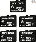 Micro Center 32GB Class 10 MicroSDHC Flash Memory Card with Adapter for Mobile Device Storage Phone, Tablet, Drone & Full HD Video Recording - 80MB/s UHS-I, C10, U1 (5 Pack)