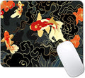 IMAYONDIA Japanese Koi Mouse Pad, Black Gold Gaming Mouse Pad, Anime Mousepad with Non-Slip Rubber Base, Computer Mouse Mat Office Accessories Decor Gift, 9.5 x 7.9 Inch