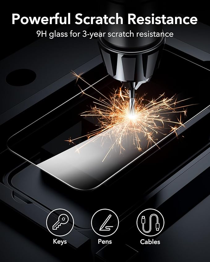 ESR 3 Pack for iPhone 16 Pro Privacy Screen Protector, Anti-spy Tempered-Glass Privacy Screen Protector with Easy Installation Tool, Micro-Curved Edges, Case Friendly