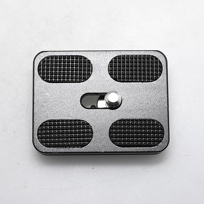 Maxmoral 2PCS 38x50mm Black Universal Metal Quick Release Plate with 1/4 Inch Screws Aluminium Adapter Compatible with Camera Tripod Ball Joint Standard