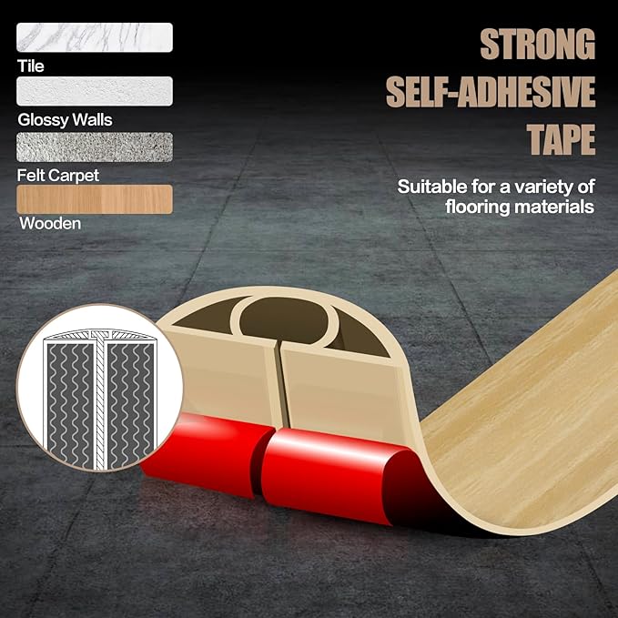 Floor Cord Cover Self Adhesive Cord Hider,3.3FT Cable Management, Extension Strip Protector for Wires, Prevent Cable Trips for Offices, Gyms, Exhibitions Cavity:0.47"(W) x0.35(H) WoodLightyellow