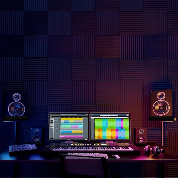 Focusound Studio Monitor Isolation pads for 5 Inches Monitors, 2 Pack High Density Acoustic Speaker Isolation Pads Foam