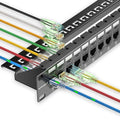 Patch Panel 24 Port Cat6 with Coupler Keystone, Cat6a Network Patch Panel 10G No Punch Down, Time-Saver Ethernet 1U Rj45 Panel with Sturdy Back Bar, 19 Inch Coupler Network Panel