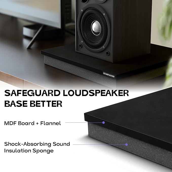 Starfavor Subwoofer Isolation Pad for 8-10 inches Subwoofers,15"*15"*2.1"Isolation Platform Acoustic Riser Pad,Audio Acoustic Noise Isolation Platform Pads for Studio Monitor,Subwoofer,Loud Speakers