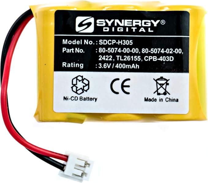Synergy Digital SDCP-H305 - Ni-CD, 3.6 Volt, 400 mAh, Ultra Hi-Capacity Battery - Replacement Battery for Rechargeable Cordless Phone Battery
