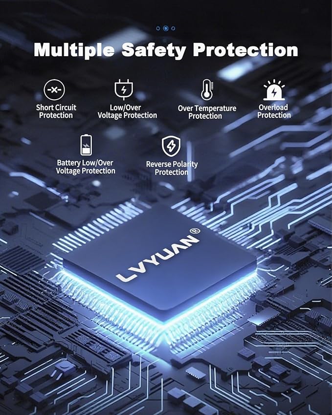 LVYUAN 4000 Watt Power Inverter 12V to 110V 120V DC to AC Converter with 4 AC Outlets, LCD Display, USB Charge Port, Remote Control for Home RV Vehicle Outdoor Camping Car Power Inverter