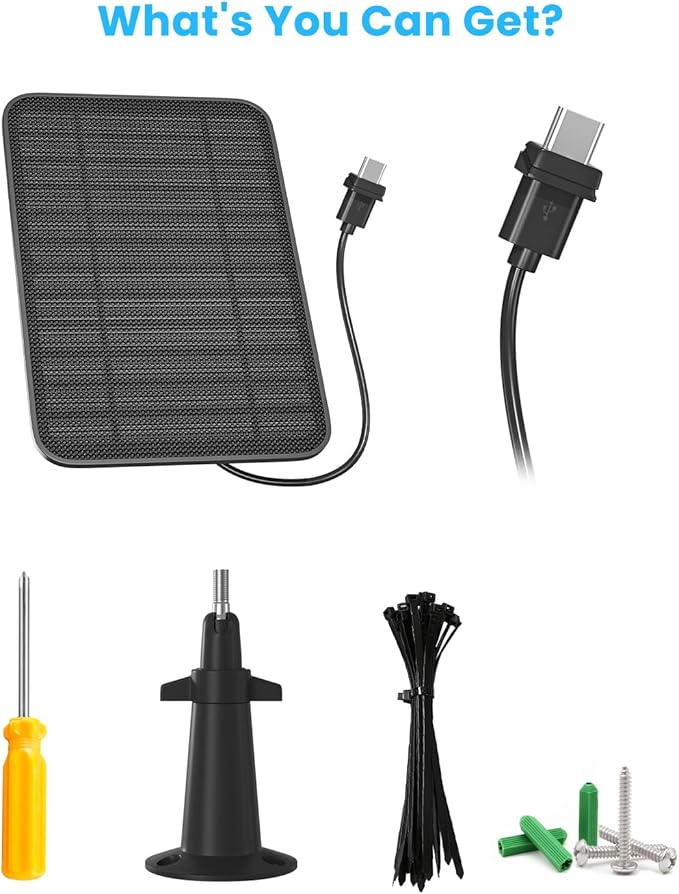 5W Solar Panel for Blink Camera Outdoor, Solar Panel Charger with Battery Compatible with New Blink Outdoor 4 (4th Gen) Camera, with 13.1ft Cable, IP65 Weatherproof, Includes Secure Wall Mount, 3 Pack