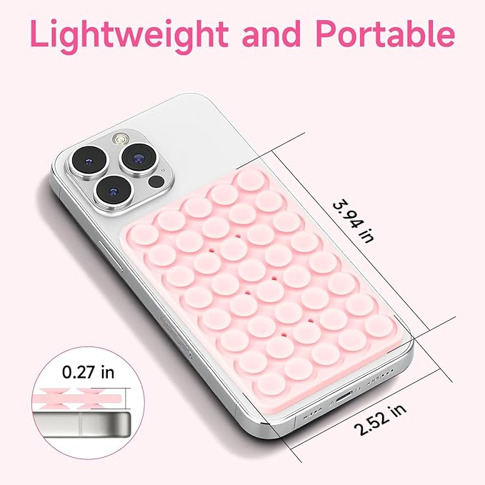 Silicone Suction Cup Phone Case Mount Double Sided, Phone Accessories Hands-Free Strong Grip Holder for Selfies and Videos, Silicon Phone Stand for iPhone and Android Purple