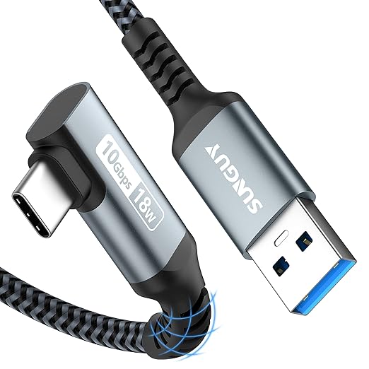 USB C 3.1 Gen 2 Cable, 0.5m USB A to C Nylon Braided 3A Fast Charge & Data Transfer 10Gbps Auto Type C Android Cable Compatible with Galaxy S21 S20 Note 20