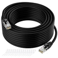 Cat5e Ethernet Cable 125 FT, Long Cat 5e Internet Cable, Black Snagless Patch Cord, Flexible, Network, LAN, PoE, Standard RJ45 Connector for PC, Server, Router, Modem, TV, PS5 - with 15 Cable Ties