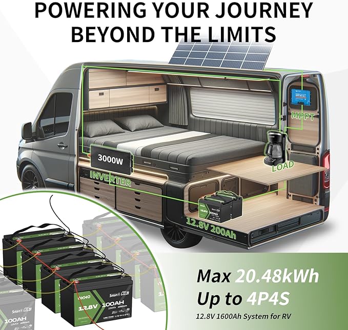 OKMO 12V 100Ah LiFePO4 Battery, Lithium Battery 100A BMS, 10 Years Lifetime 15000+ Deep Cycles,for Marine, RV, Trolling Motor, Boat, Camper, Solar Home Iron Phosphate, Low Temperature Protection