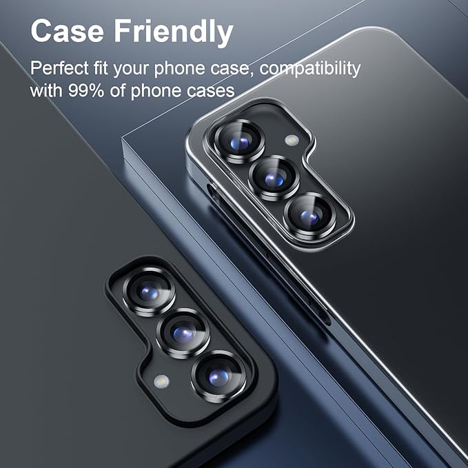 Korecase for Galaxy S25 Plus Camera Lens Protector, 9H Tempered Glass Anti Scratch Camera Screen Protector Shockproof Film Metal Ring Lens Protector for Galaxy S25+Plus,Colorful