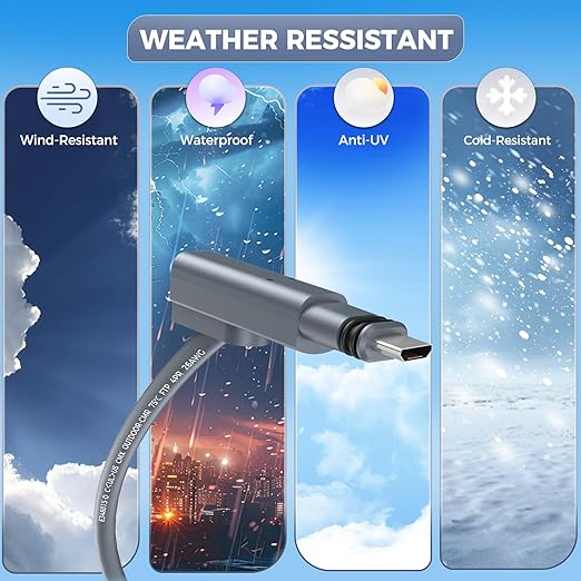 for Starlink Gen 2 Cable 150FT, Waterproof Replacement Cable for Starlink Gen 2 Standard Kit, Fast & Stable Starlink Ethernet Cord for Rectangular Satellite V2