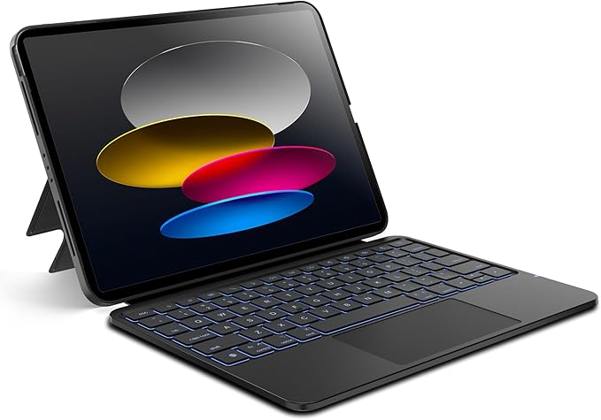 Detachable Keyboard Case for Apple iPad 11th Gen (A16) 2025 & iPad 10th Generation (10.9-inch): Wireless Backlit Keyboard with Trackpad, Magnetic Protective Cover