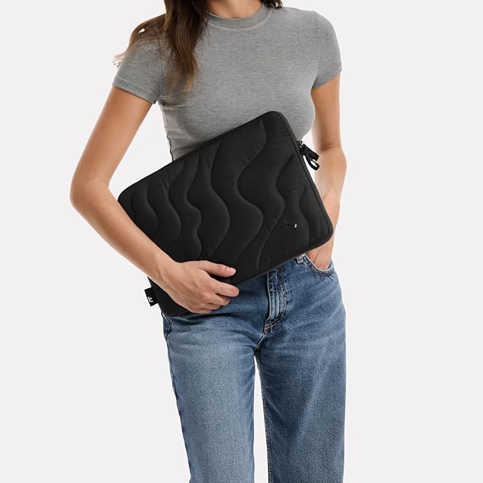 tomtoc 360 Protective Puffy Laptop Sleeve for 15-inch MacBook Air M4/A3241 2025, M3/A3114 2024, M2/A2941 2023, 15-inch Surface Laptop 7th(Copilot+ PC)/6/5/4/3, Quilted Puffer Soft Computer Case Bag