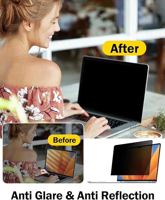 F FORITO 17.3 Inch 16:9 360° Laptop Privacy Screen Protector, Anti Peeping and Anti Glare Laptop Privacy Shield, Reduce Eye Strain & Eye Protection