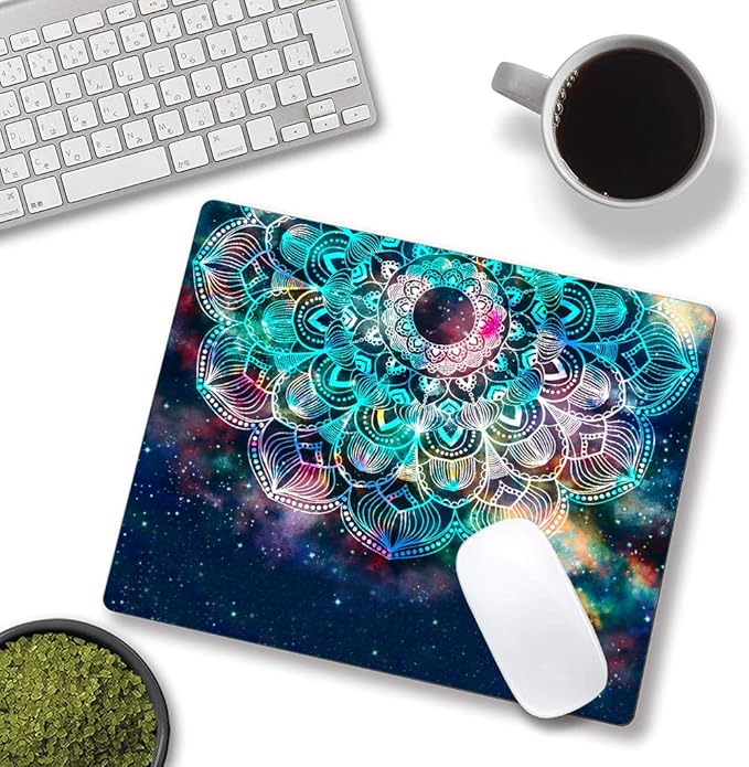 Redragon Galaxy Mandala Gaming Mouse Mat, Square Waterproof Rubber Base Mouse Pad for Office, Home, Laptop & Travel, 9.5"x7.9"x0.12"