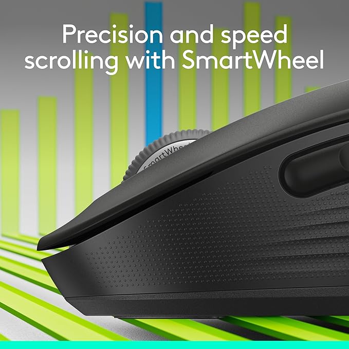 Logitech Wireless Mouse Signature M650 - Small to Medium Sized Hands, Right Handed, 2-Year Battery, Silent Clicks, Customizable Buttons, Bluetooth, PC/Mac?Chromebook - Black