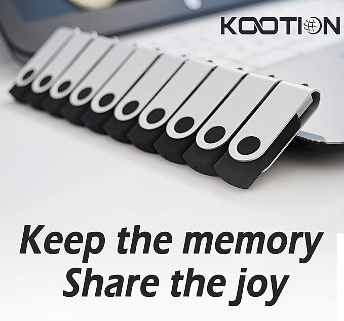 Wholesale 50 Pack 8GB Flash Drive Bulk, KOOTION Thumb Drive Flash Drives 8G Swivel Memory Stick USB 2.0, Black, 50 Pcs