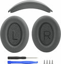 Ear Cushion and Protein Leather Replacement Headband Pad Kit for Bose QuietComfort 35 45 QC35 QC45 with Noise Isolation Memory Foam (Dark Gray)