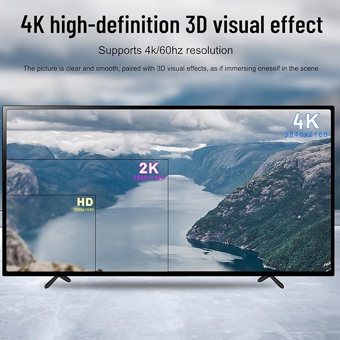 Y.D.F 7 Port HDMI Switch, 4k@60Hz HDMI Switcher 7 in 1 Out HDCP 2.0 Manual HDMI 2.0 Hub Support 3D Compatible with Nintendo Switch/OLED/Xbox/ PS5/4 Blu-Ray Player Fire Stick Roku Apple TV Chromeca