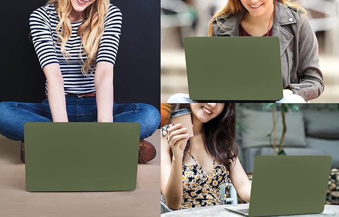 CISSOOK Compatible with MacBook Air 13.6 inch Case M4 A3240 M3 A3113 M2 A2681, Hard Shell Case with Keyboard Cover USB Adapter for MacBook Air 13.6 inch 2022-2025, Avocado Green