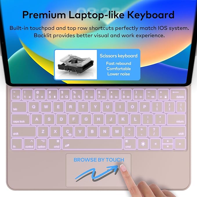 Keyboard Case for iPad Air 11-inch (M3 2025 / M2 2024) & iPad Pro 11 inch(1st/2nd/3rd/4th Generation) – Magic-Style Magnetic Keyboard Case with Multi-Touch Trackpad for 10.9” iPad Air 4th/5th Gen.