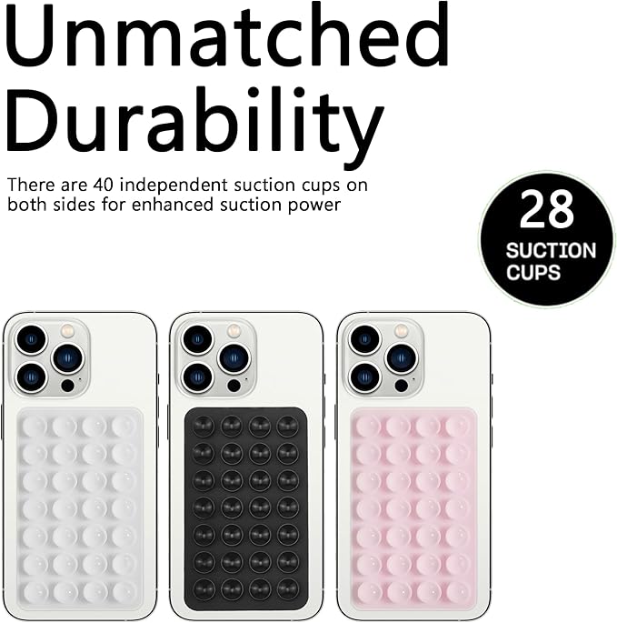 Silicone Double-Sided Suction Phone Case Detachable Mount, ASMR/Fidget Sticky Phone Grip Hands-Free Accessories for Selfies & Videos, Trending TikTok items for iphone & Android (3.74"x2.2", Baby Blue)