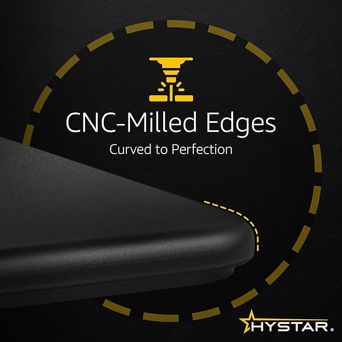 Hystar Aether Glass Gaming Mousepad | Micro-Etched Tempered Glass | Quiet, Ultra-Fast Glide | Full Anti-Slip Silicone Backing (Black, X-Large)