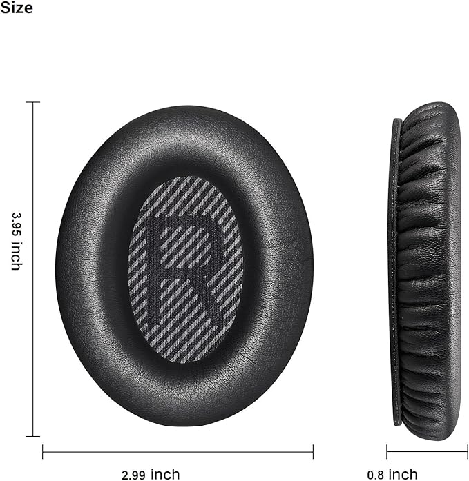 QC35 Replacement Ear Pads,Replacement Ear Pads for Bose QC35 & QC35ii (QuietComfort 35) Headphones - Softer Leather, Memory Foam, Extra Durability