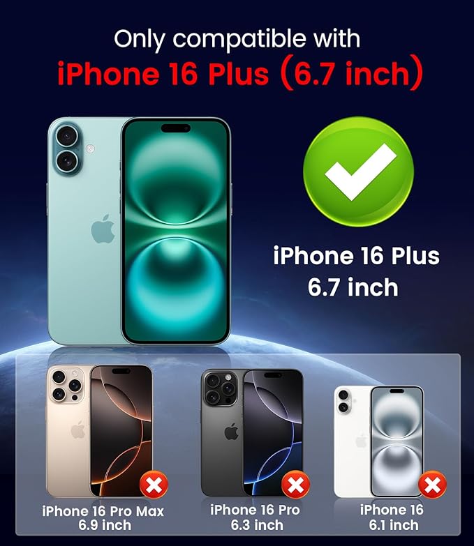 Magnetic for iPhone 16 Plus Case [Compatible with MagSafe][Built-in Camera Lens Protector] Slim Soft Silicone Bumper Shockproof Metallic Luster Phone Case (Purple)