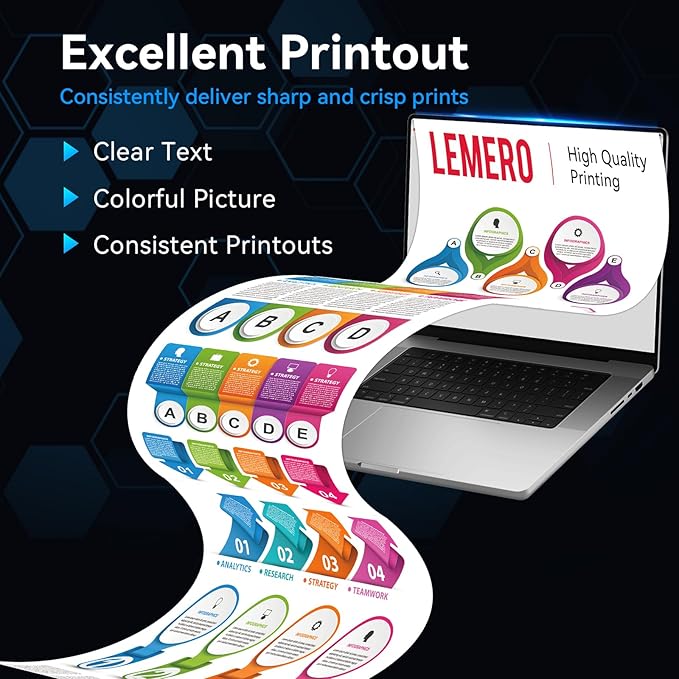LEMERO 215A Compatible Toner Cartridge Replacement for HP 215A Toner Cartridge Work with HP Color Laseret Pro MFP M182nw M183fdw M155dw M155nw Printer (215A Black Cyan Yellow Magenta, with CHIP)