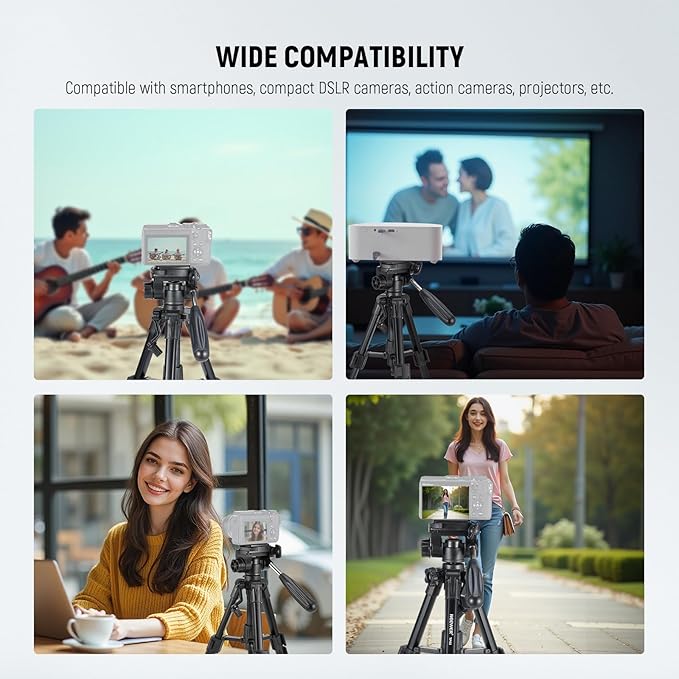 NEEWER Basic Mini Desk Tripod for Camera with 3 Way Pan Tilt Head & Handle, Small Portable Metal Tabletop Selfie Stick Stand with 1/4" Screw for DSLR Vlog Video Recording, Max Load 13.2lb, TP02