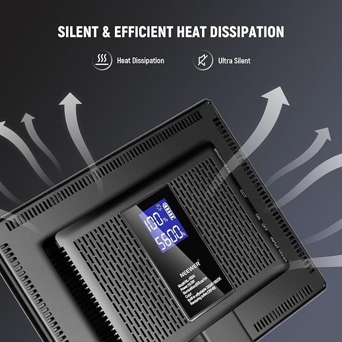 NEEWER 192 LED Video Light Panel, 20W Ultra Thin Bi Color Dimmable DSLR Camera Soft Light, 8000mAh Built in Lithium Battery, 3200-5600K CRI97+, Key Lighting for Studio Photography Recording Streaming
