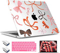 TWOLSKOO Compatible with M4 MacBook Air 15 inch Case 2025-2023 Released Model M4 A3241 M3 A3114 M2 A2941, Plastic Hard Shell & Screen Protector & Keyboard Cover & Type C Adapter, Red Bows