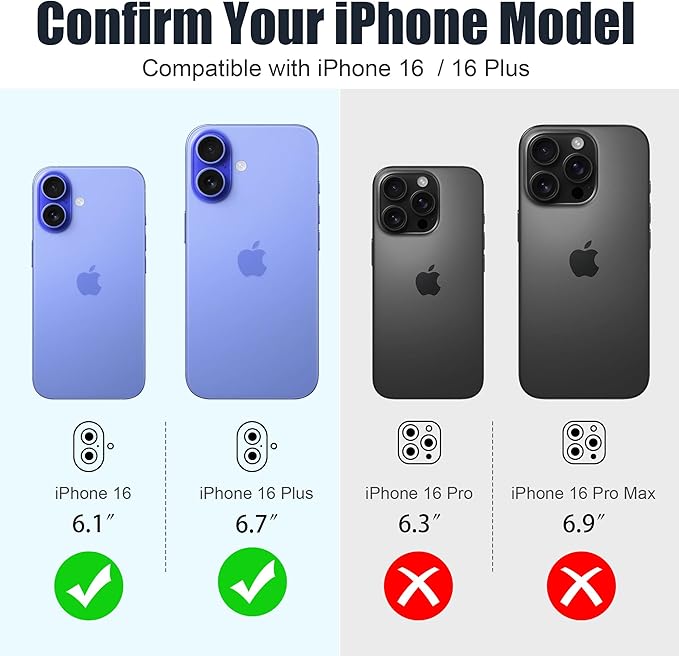 AGVEE 3+3 6 Pack for iPhone 16 6.1" / 16 Plus 6.7" Camera Lens Cover Protector, Bling Glitter & CD-Textured Metal Ring 9H Tempered HD Glass Camera Cover Protector Film, Glitter-Blue