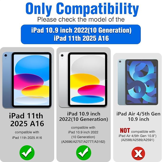 Nillkin for iPad A16 11th 10th Generation Case with Keyboard, Slide Camera Cover, Protective Detachable Wireless Keyboard with Pencil Holder and Trackpad for iPad 11 in A16 2025 10th Gen 10.9 in 2022