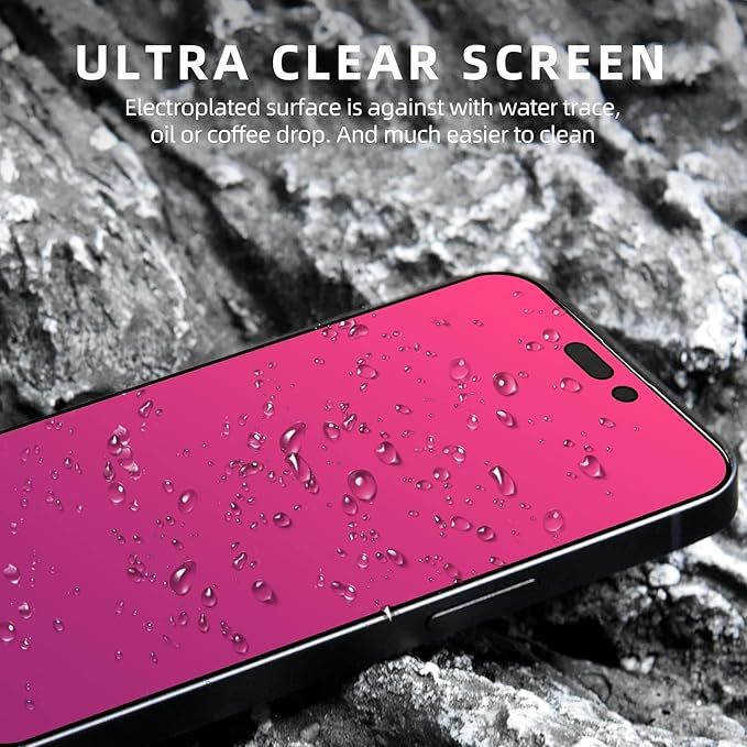 EGKimBa for iPhone 16 Plus Privacy Screen Protector, Gradient Color, Bubble Free, Easy Installation, Auto Dust-Elimination, Anti Blue Light